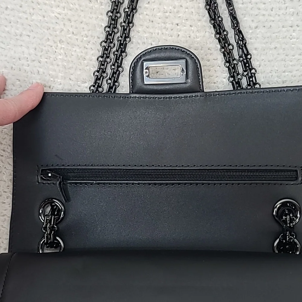 Chanel So Black Classic Patent Quilted Med 2.55 Reissue Double Flap Bag NWT/NIB